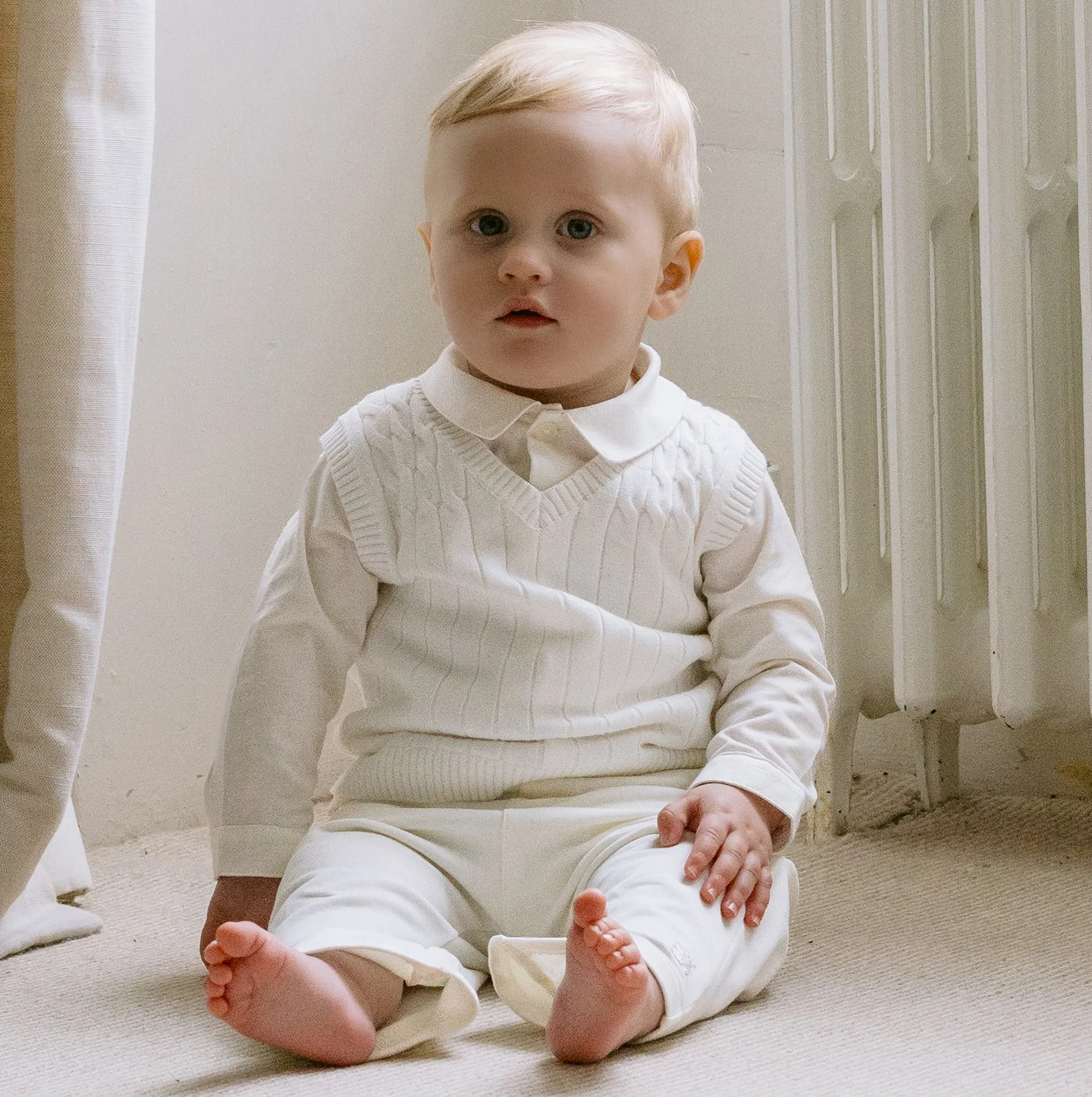 George Smart Baby Boys Ivory Three Piece Set
