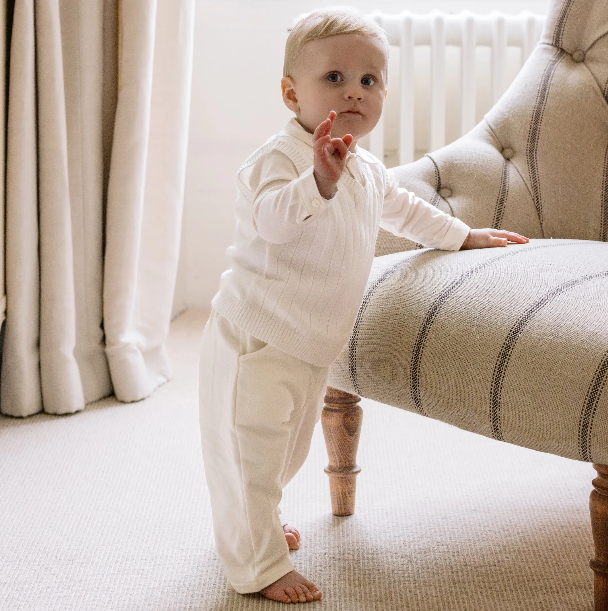 George Smart Baby Boys Ivory Three Piece Set