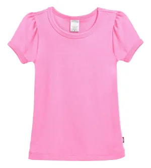 Girls Soft Cotton Short Sleeve Puff Tee  | Bubblegum