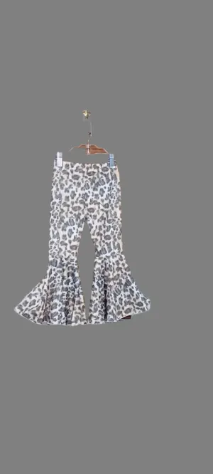 Girls Vintage Leopard Flares