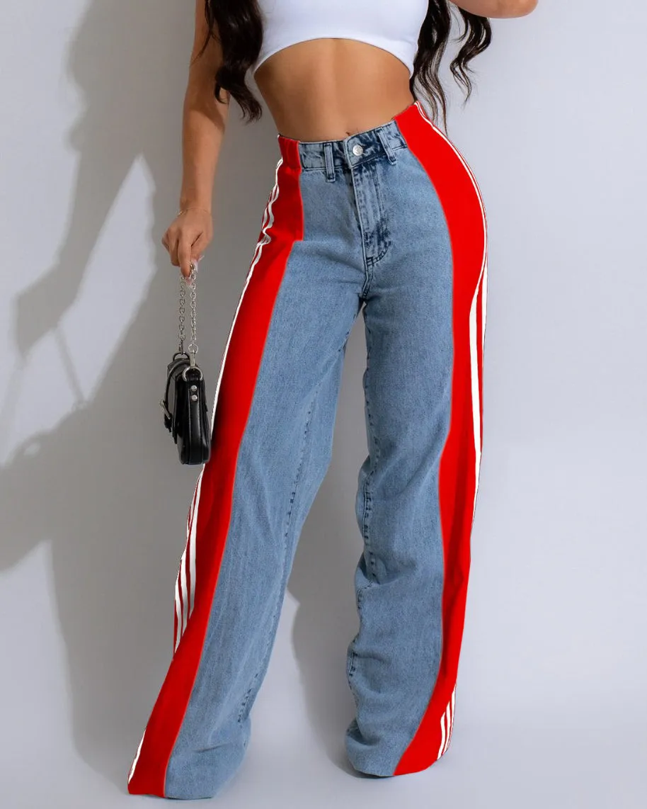 Giulia –Striped Patchwork Women's Pants