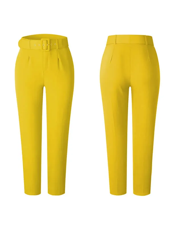 Gorgeousladie Solid Belted Pants