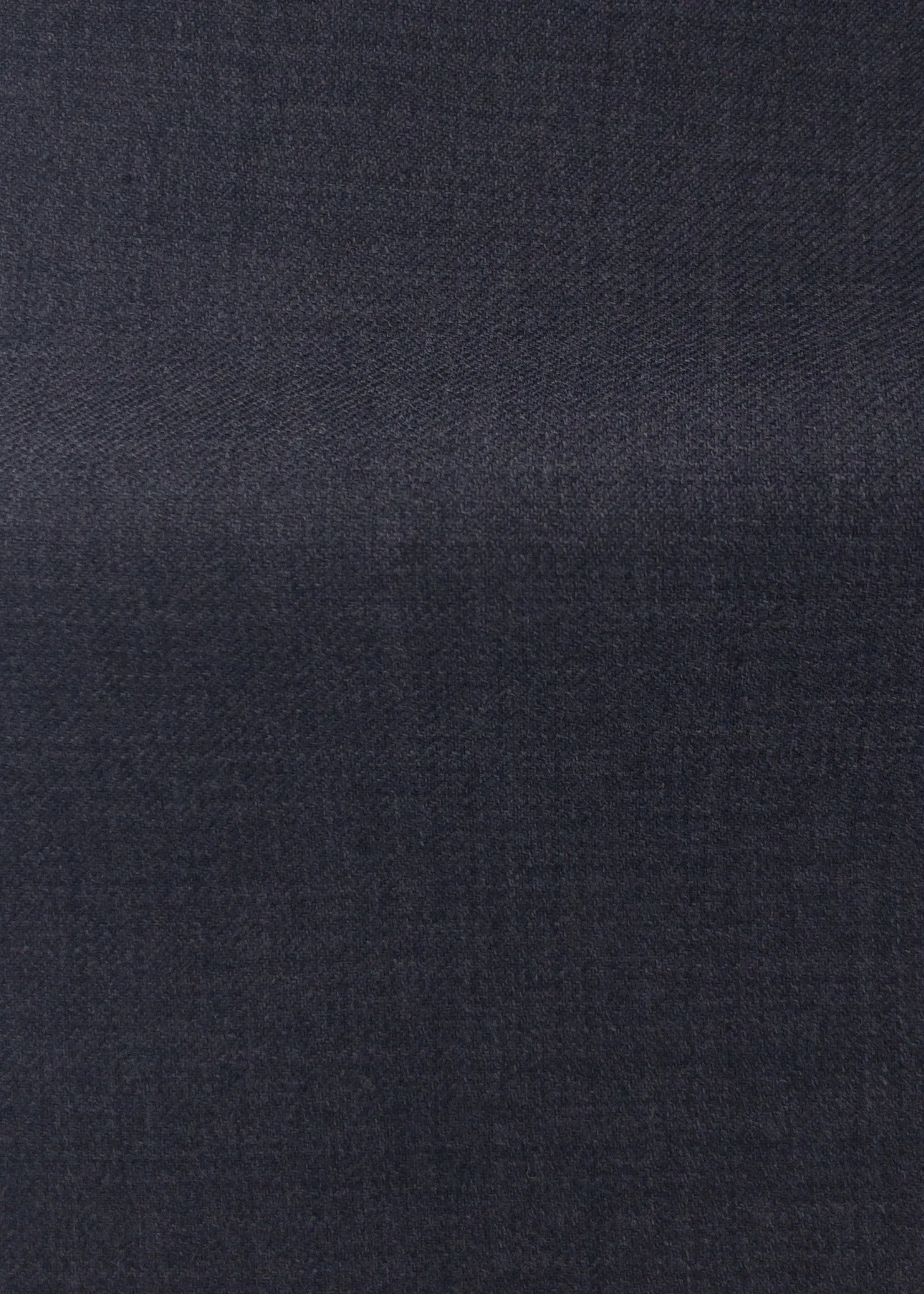 Gray Solid Worsted Plain Weave Trousers