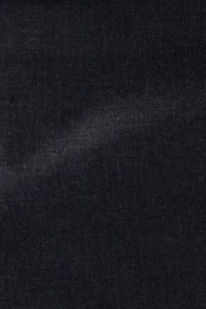 Gray Solid Worsted Plain Weave Trousers