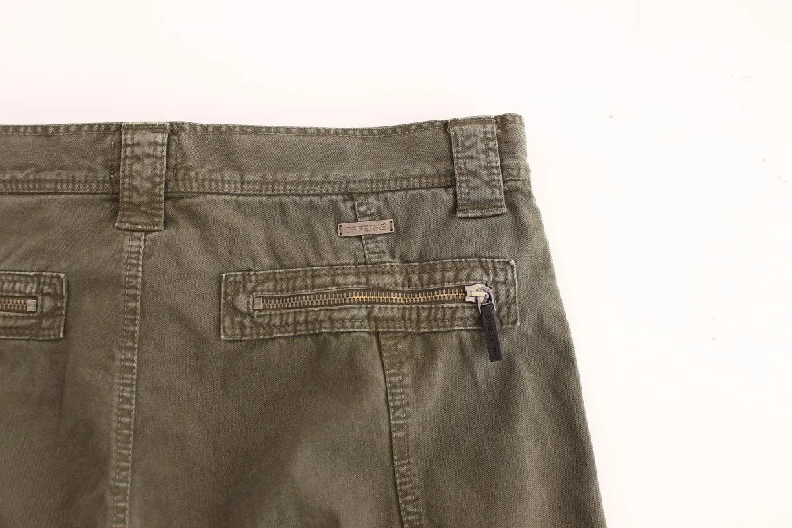 Green Cotton Straight Fit Chinos Pants