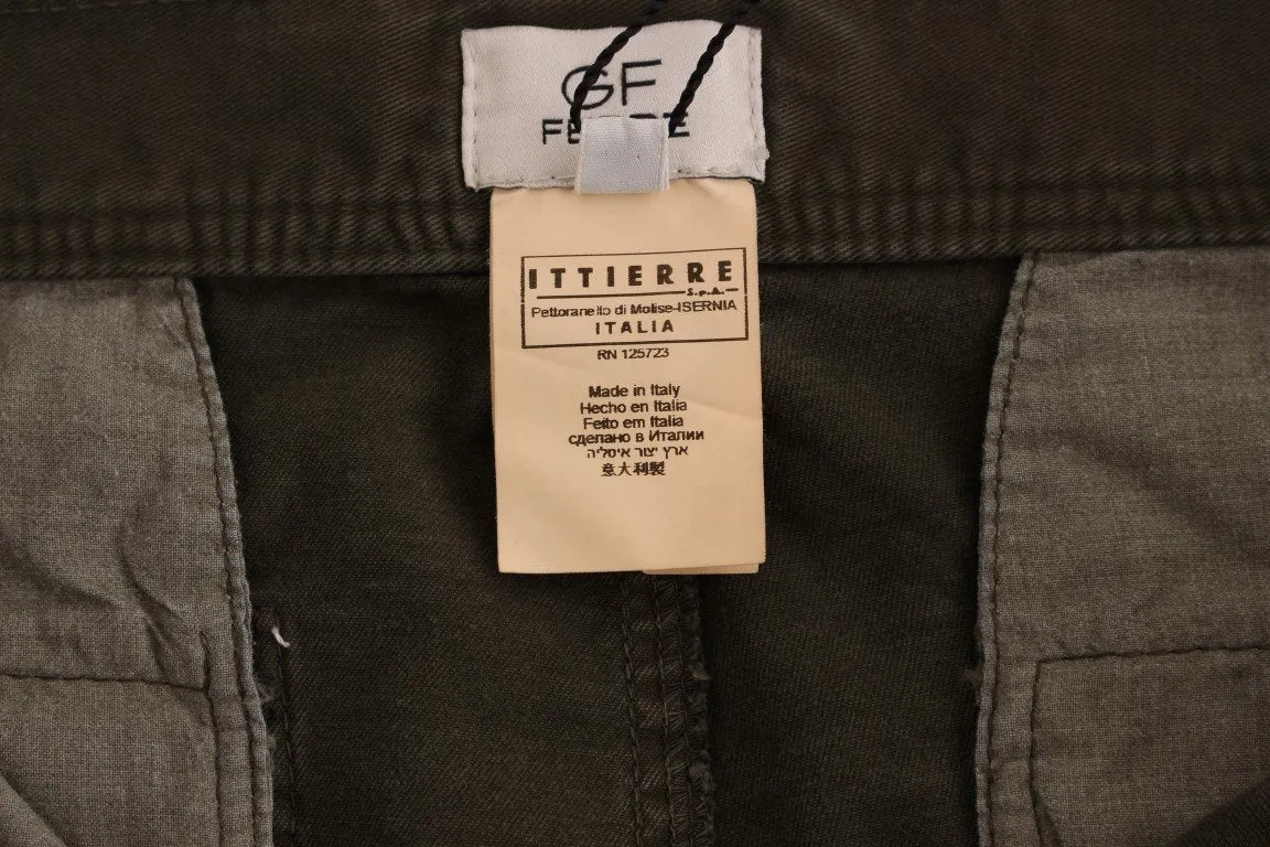 Green Cotton Straight Fit Chinos Pants