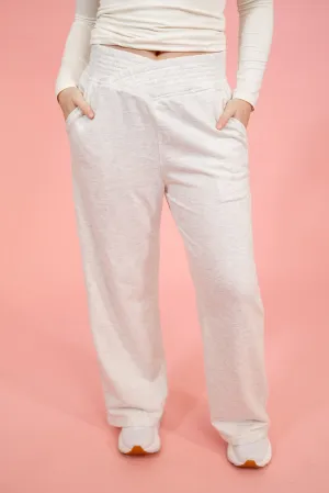 Grey Cross Waist Sweat Pants