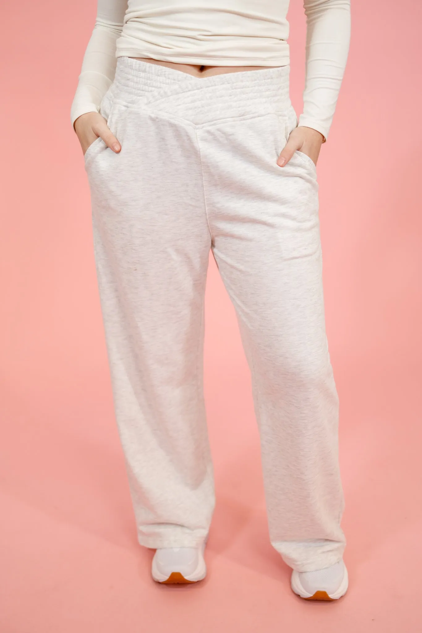 Grey Cross Waist Sweat Pants