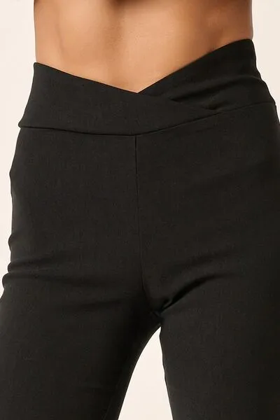 Hazel Blues® |  Mittoshop Surplice V Waist Flare Pants