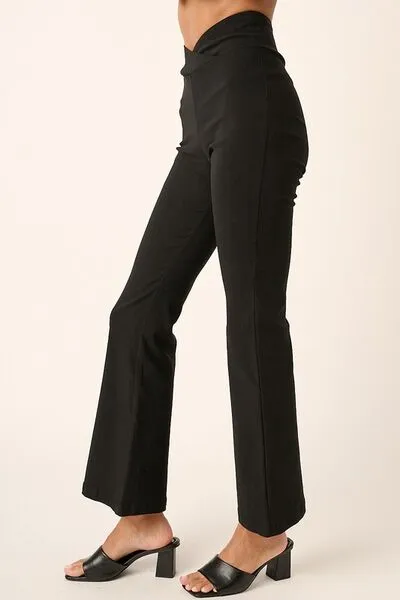 Hazel Blues® |  Mittoshop Surplice V Waist Flare Pants