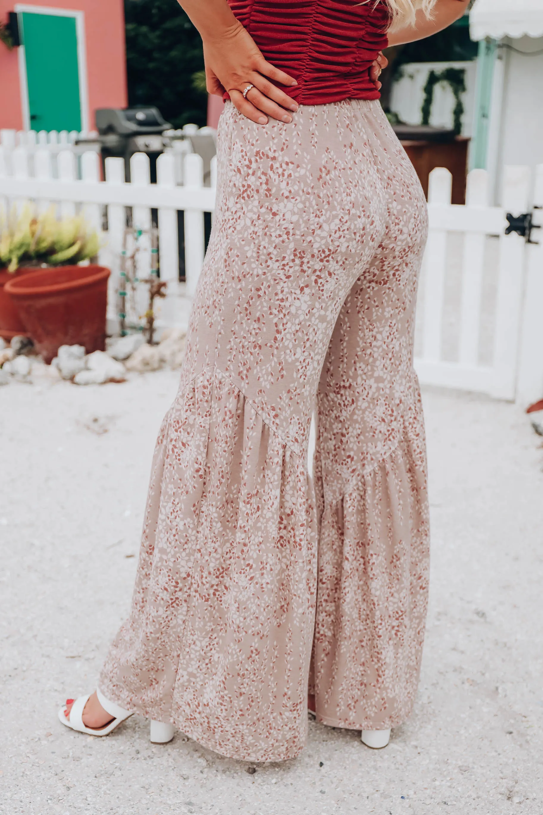 In The Tropics Flare Pants - Floral