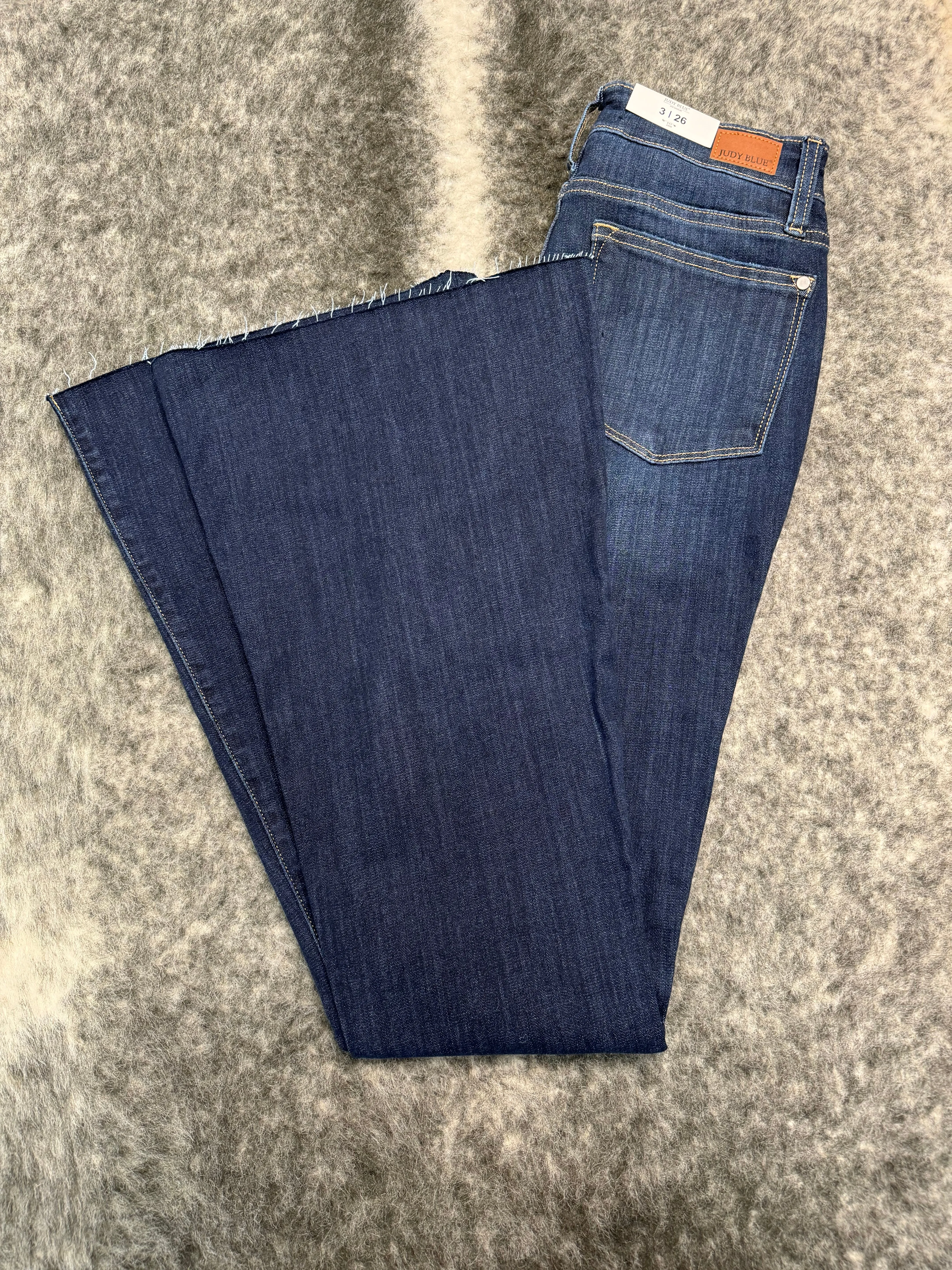 JB High Waist Raw Hem Flare