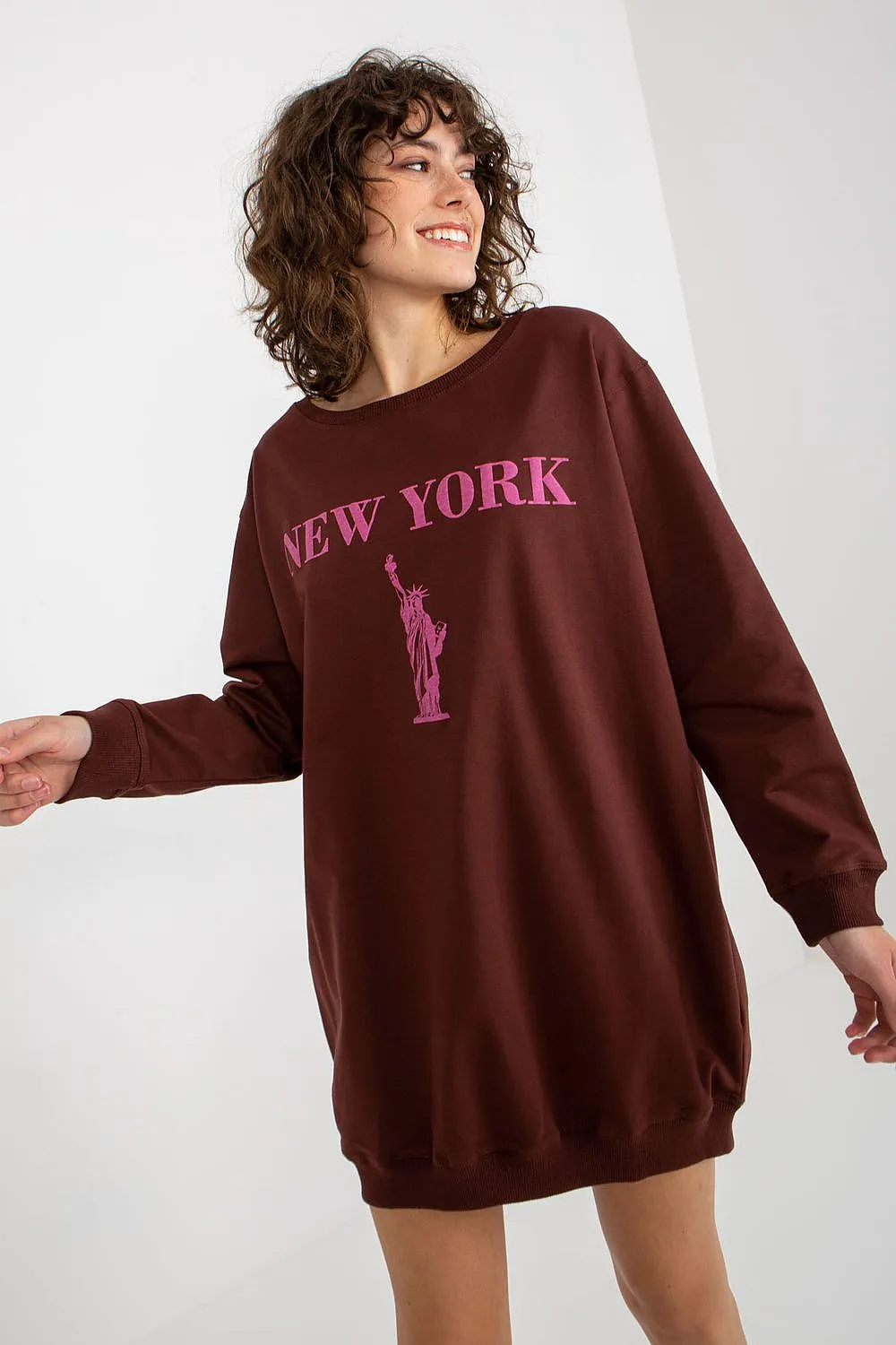 JTDF New York Oversized Women's Sweatshirt with Bold Front Print