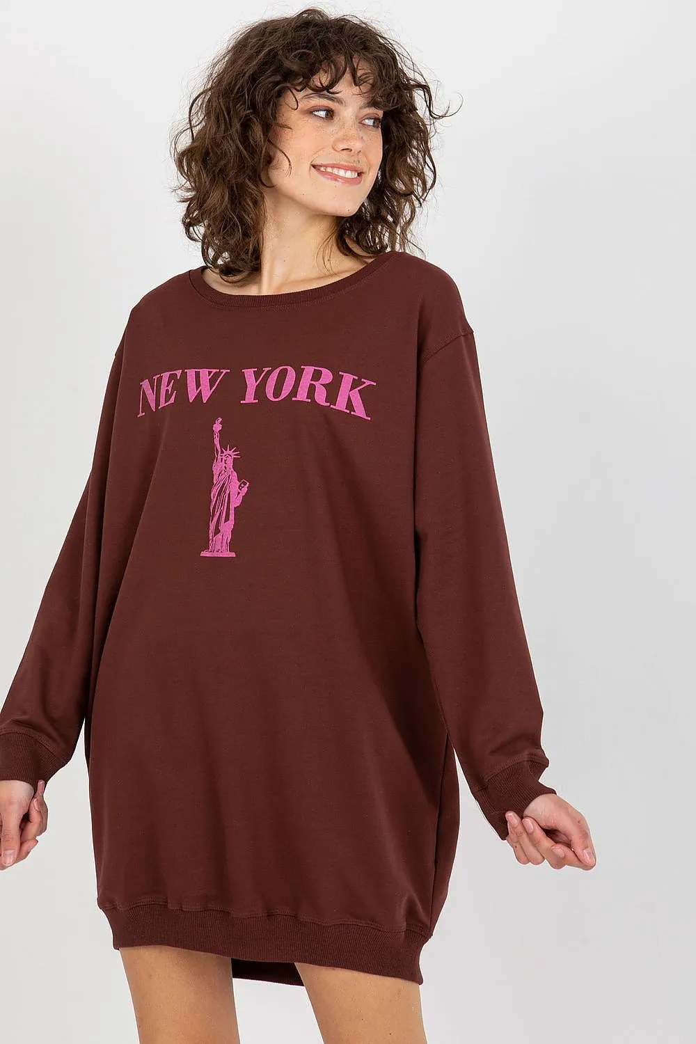 JTDF New York Oversized Women's Sweatshirt with Bold Front Print