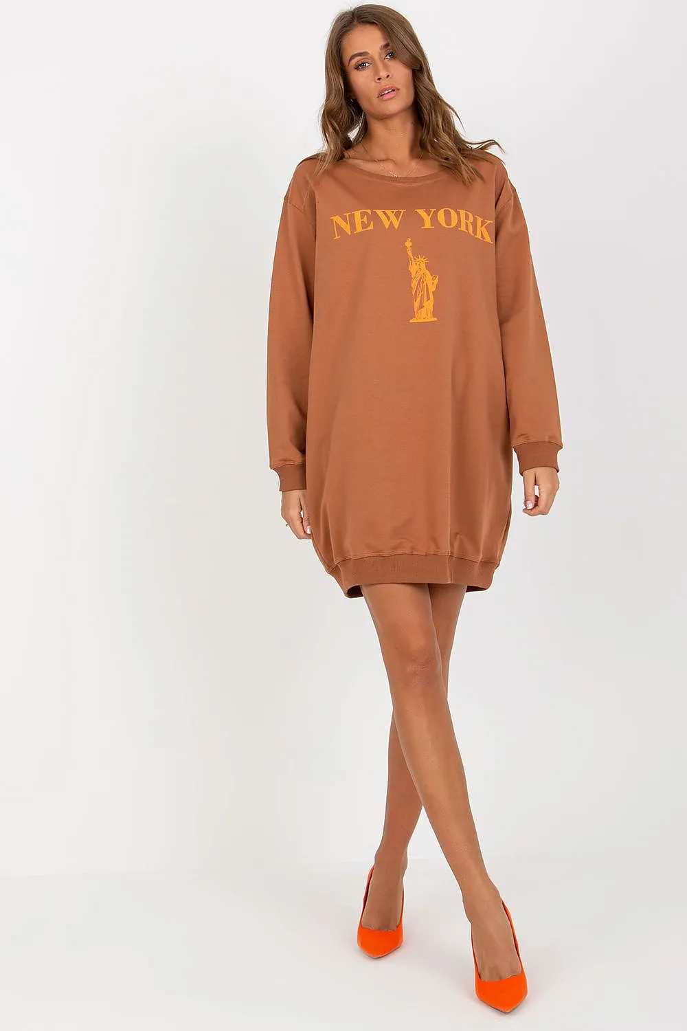 JTDF New York Oversized Women's Sweatshirt with Bold Front Print