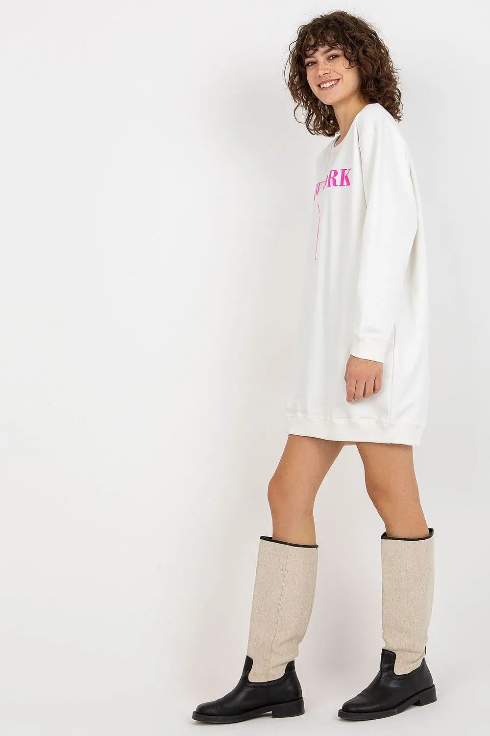 JTDF New York Oversized Women's Sweatshirt with Bold Front Print