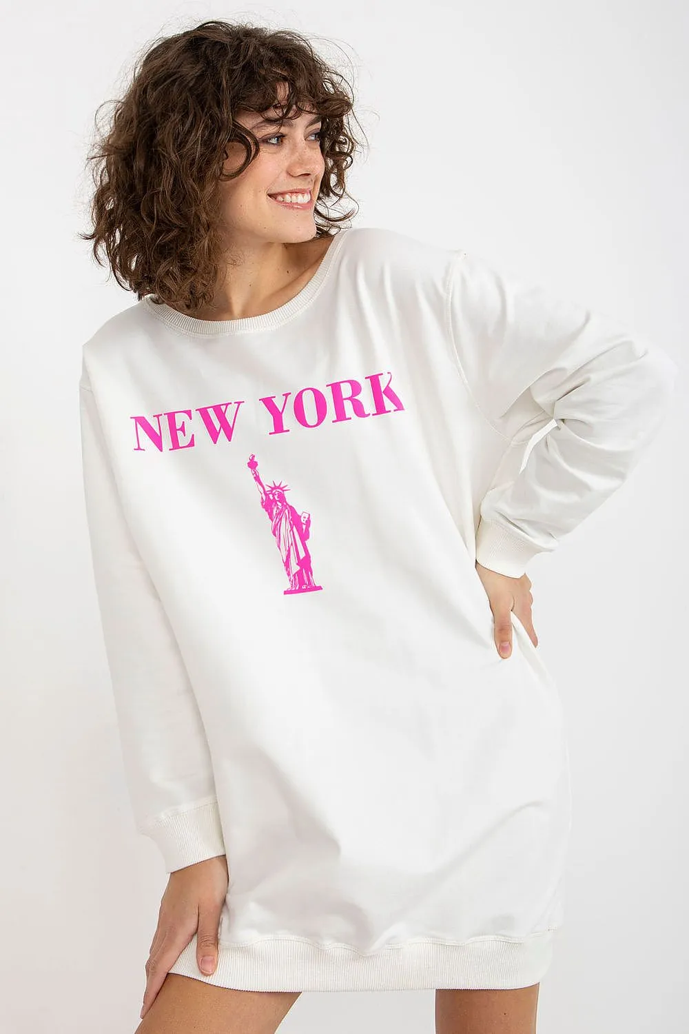 JTDF New York Oversized Women's Sweatshirt with Bold Front Print