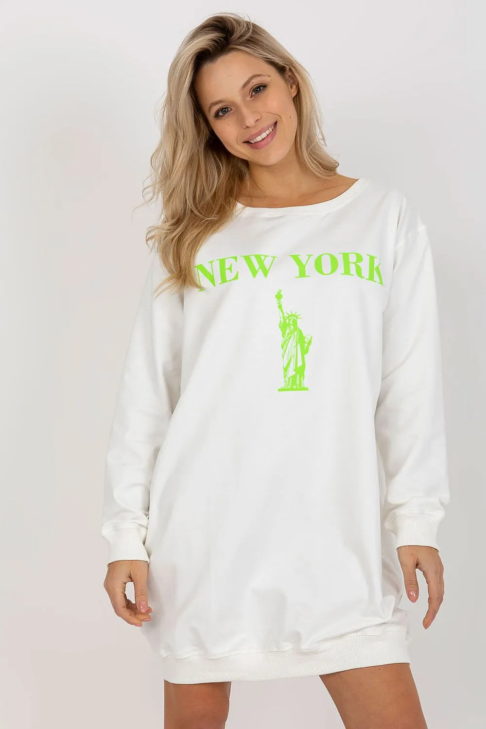 JTDF New York Oversized Women's Sweatshirt with Bold Front Print