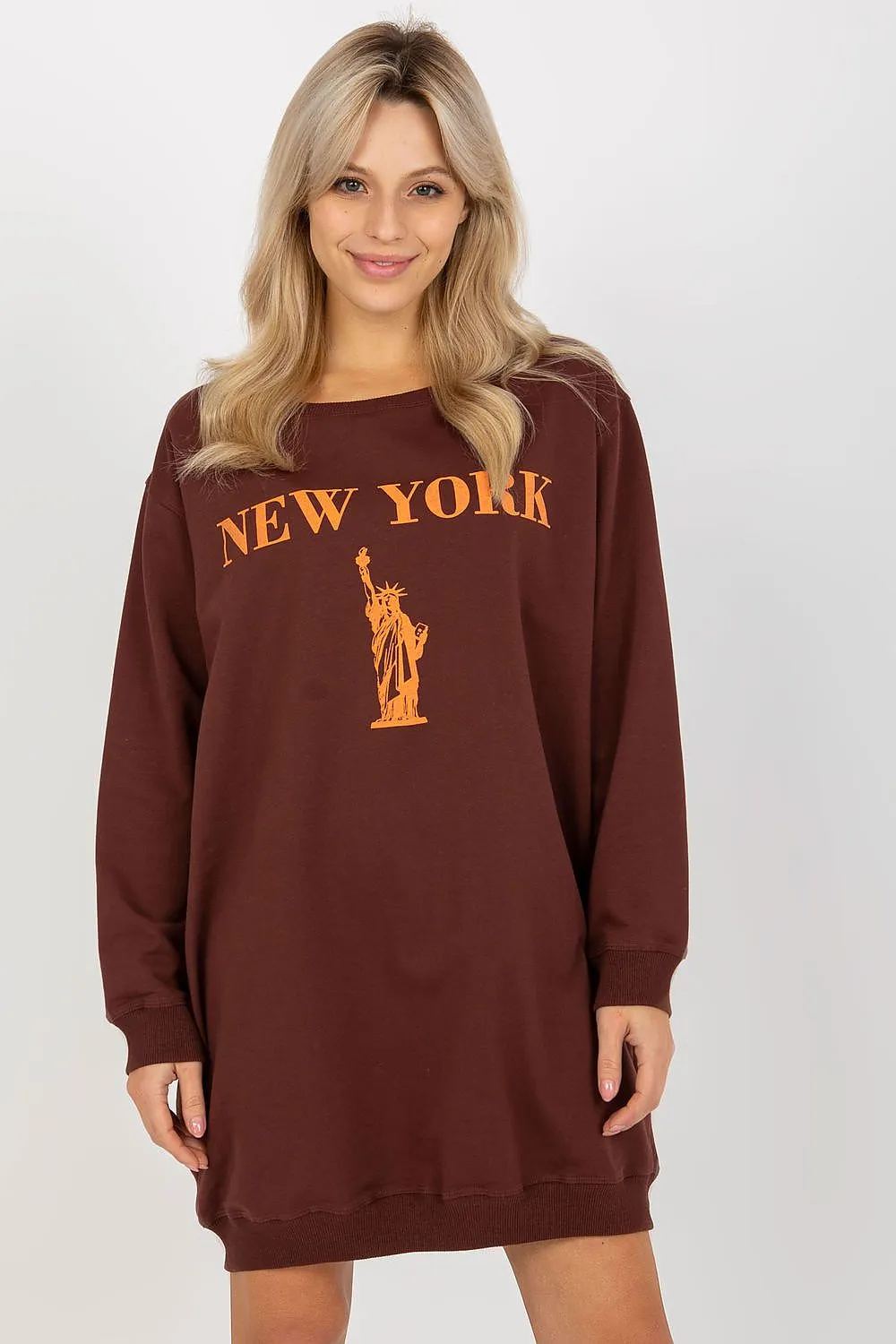 JTDF New York Oversized Women's Sweatshirt with Bold Front Print