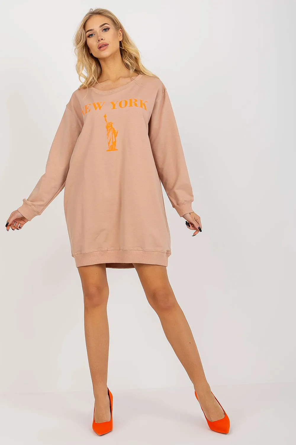 JTDF New York Oversized Women's Sweatshirt with Bold Front Print