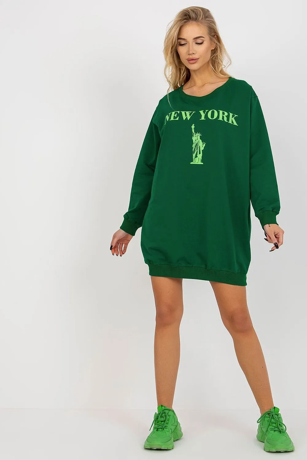 JTDF New York Oversized Women's Sweatshirt with Bold Front Print