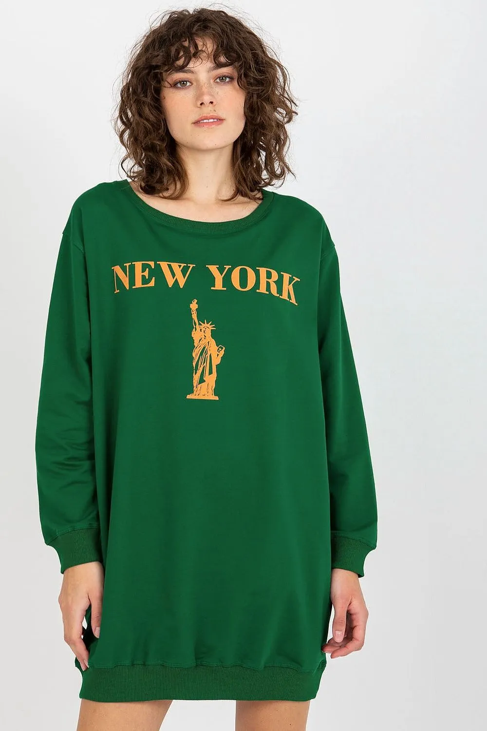 JTDF New York Oversized Women's Sweatshirt with Bold Front Print