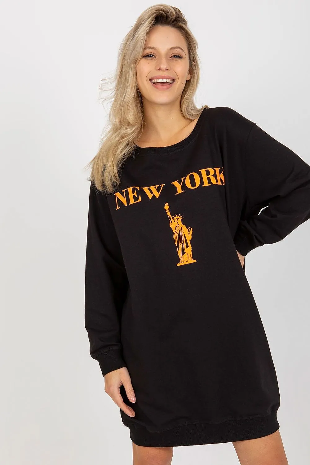 JTDF New York Oversized Women's Sweatshirt with Bold Front Print