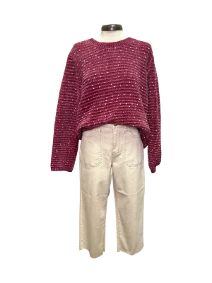 Judy Blue Ecru HW Crop Wide Jeans
