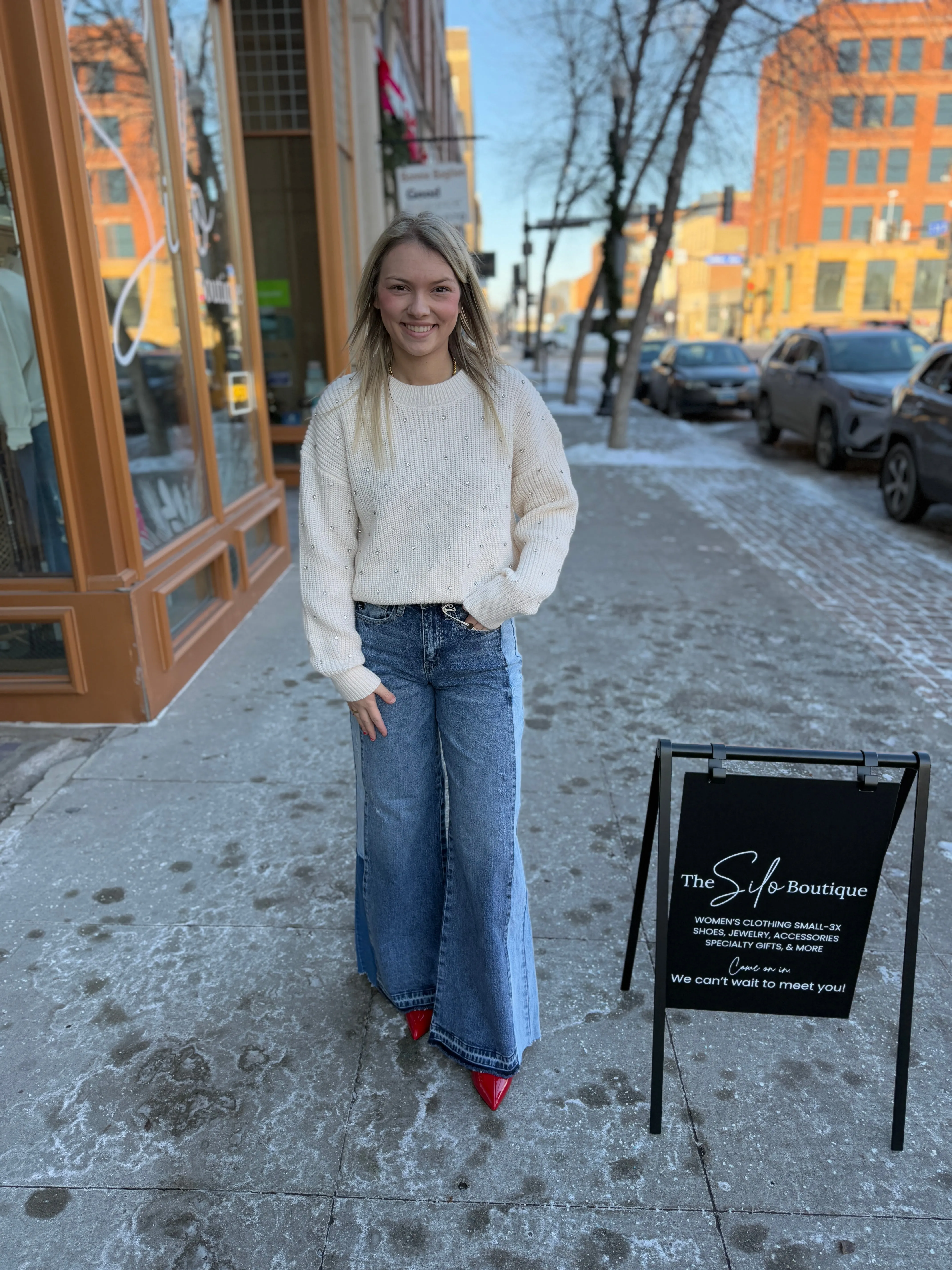 KanCan Mix It Up Flare Jean