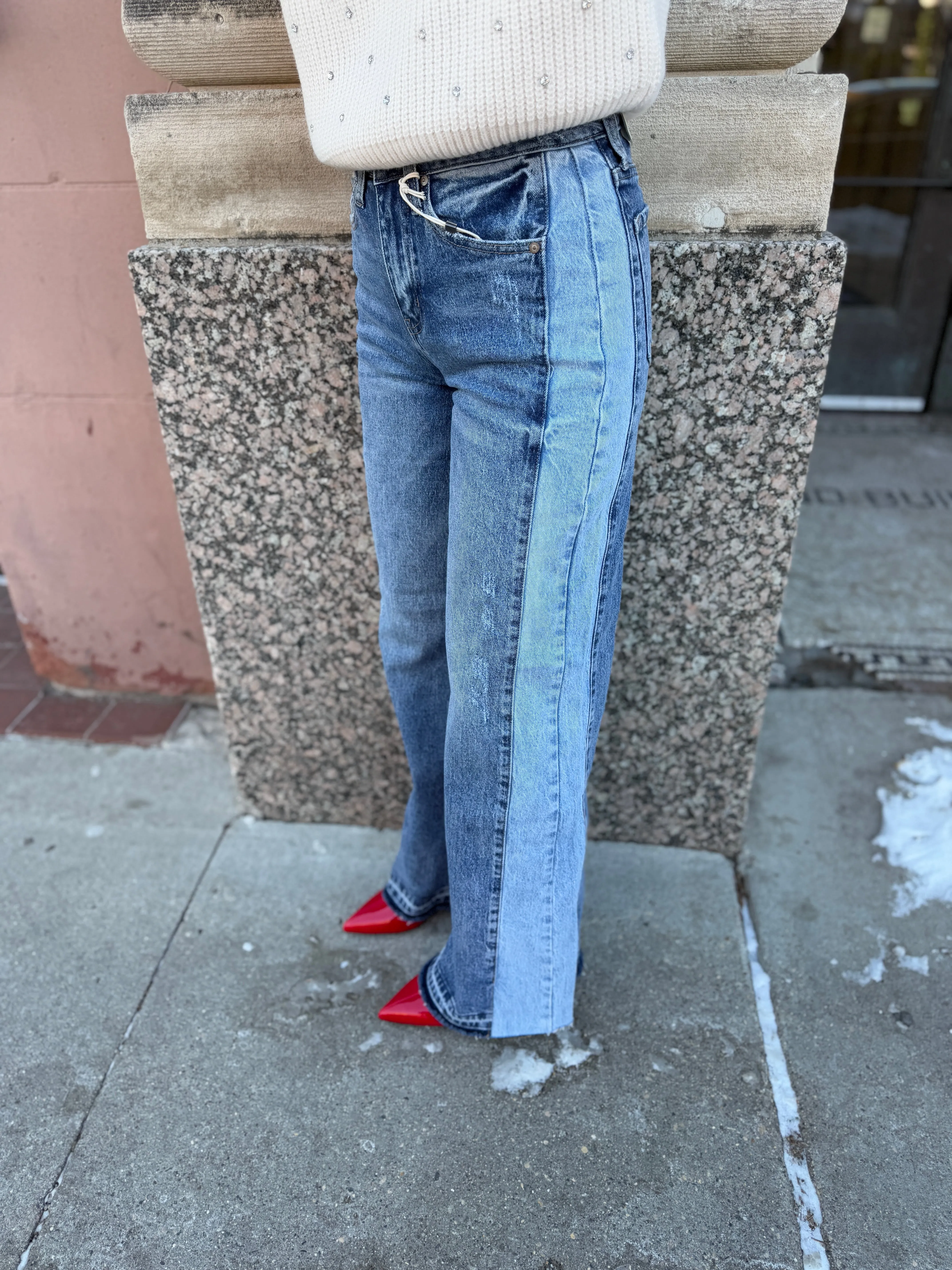 KanCan Mix It Up Flare Jean