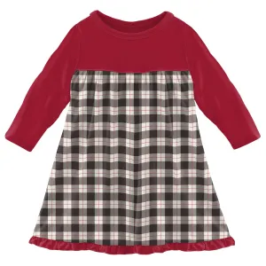 KicKee Pants Midnight Holiday Plaid Classic L/S Swing Dress