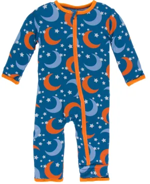 KicKee Pants Twilight Moon and Stars Coverall with Zipper