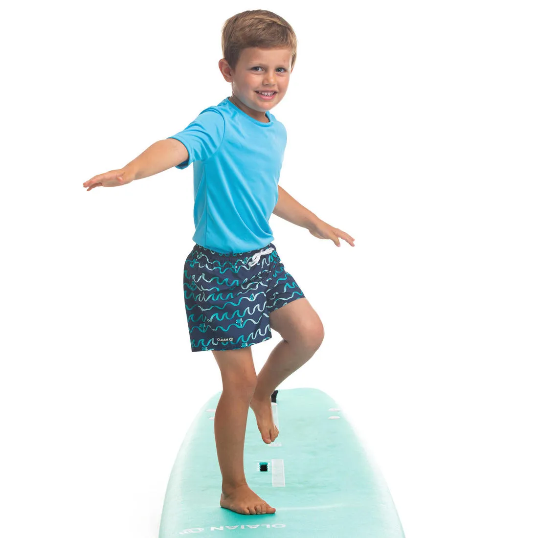 Kids’ swim shorts 100 - striped