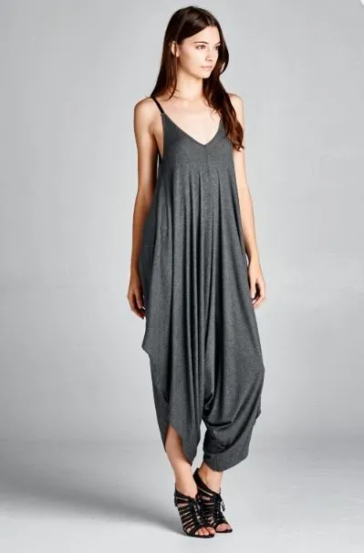 KIMMIE SOLID JUMPSUIT CHARCOAL