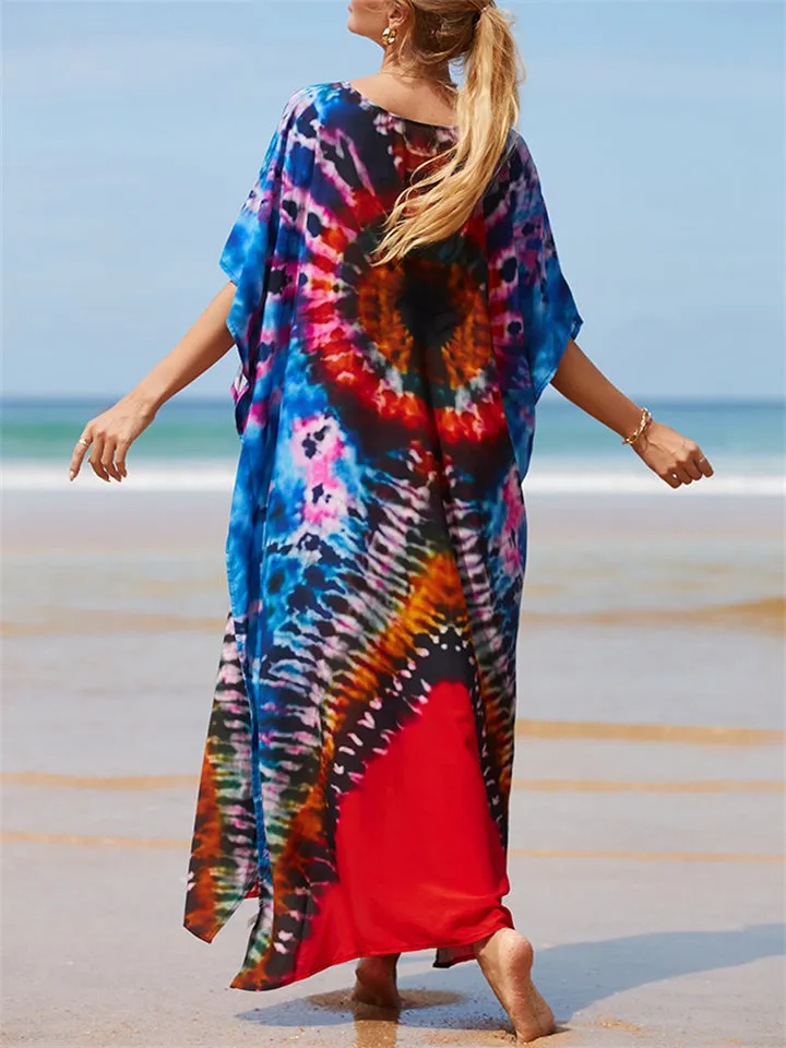 Ladies Relaxed Printed Sun-proof Swimsuit Smock Dress