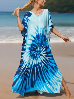 Ladies Relaxed Printed Sun-proof Swimsuit Smock Dress