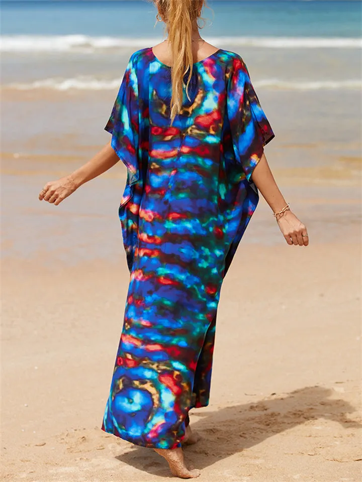 Ladies Relaxed Printed Sun-proof Swimsuit Smock Dress