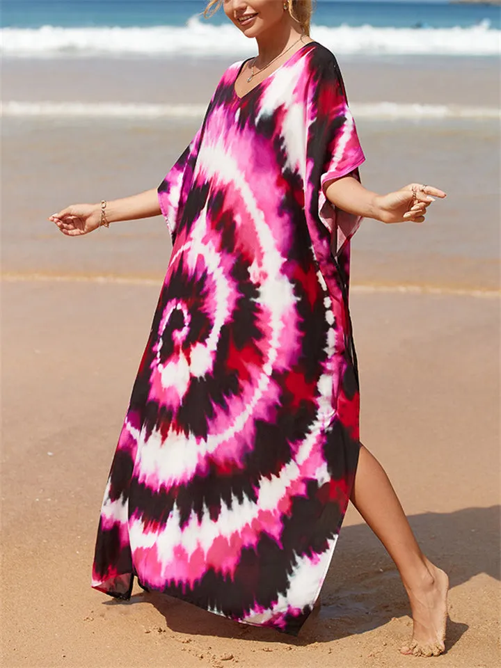 Ladies Relaxed Printed Sun-proof Swimsuit Smock Dress