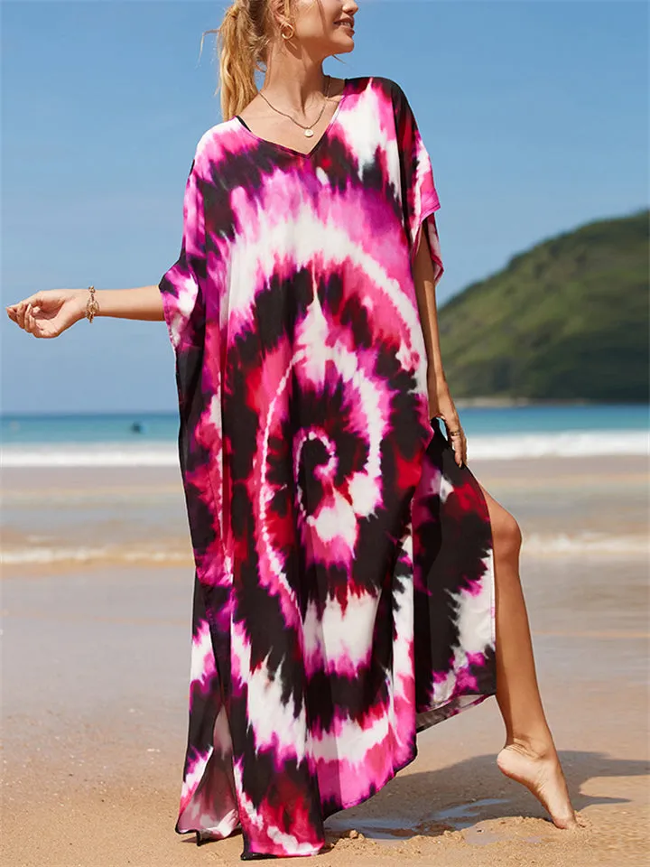 Ladies Relaxed Printed Sun-proof Swimsuit Smock Dress