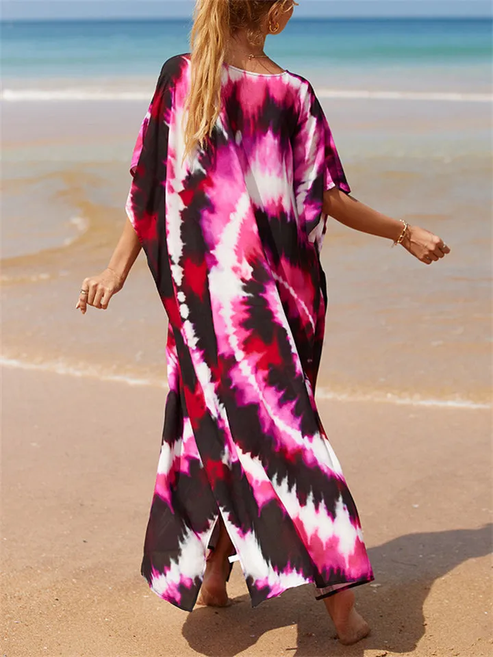 Ladies Relaxed Printed Sun-proof Swimsuit Smock Dress