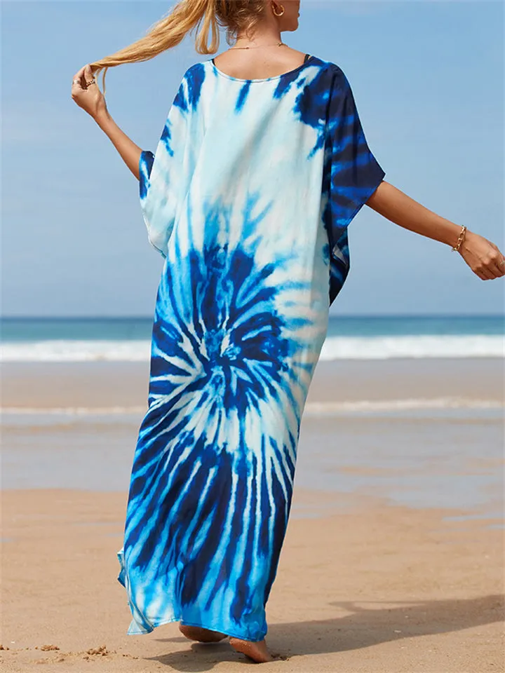 Ladies Relaxed Printed Sun-proof Swimsuit Smock Dress