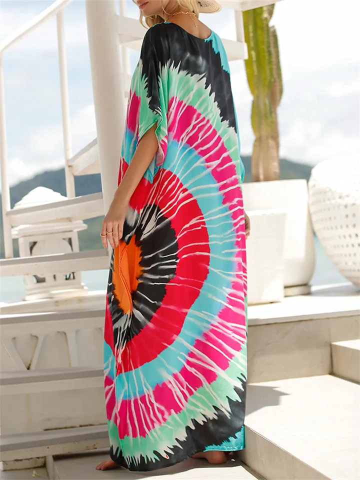 Ladies Relaxed Printed Sun-proof Swimsuit Smock Dress
