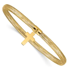 Lightweight Cross Stretchable Mesh Bangle Bracelet (14K)