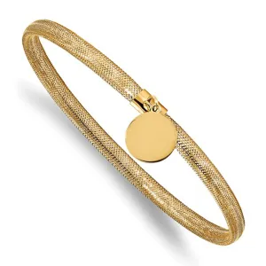 Lightweight Fancy Round Stretchable Mesh Bangle Bracelet (14K)