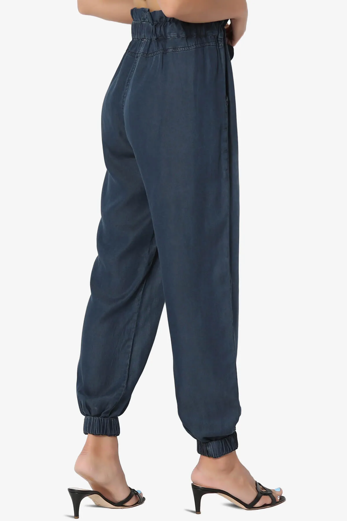Lilah High Waist Chambray Jogger Pants
