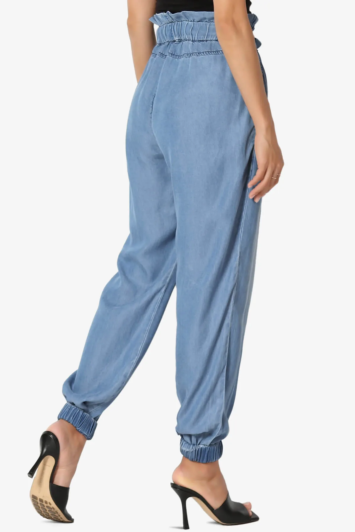 Lilah High Waist Chambray Jogger Pants