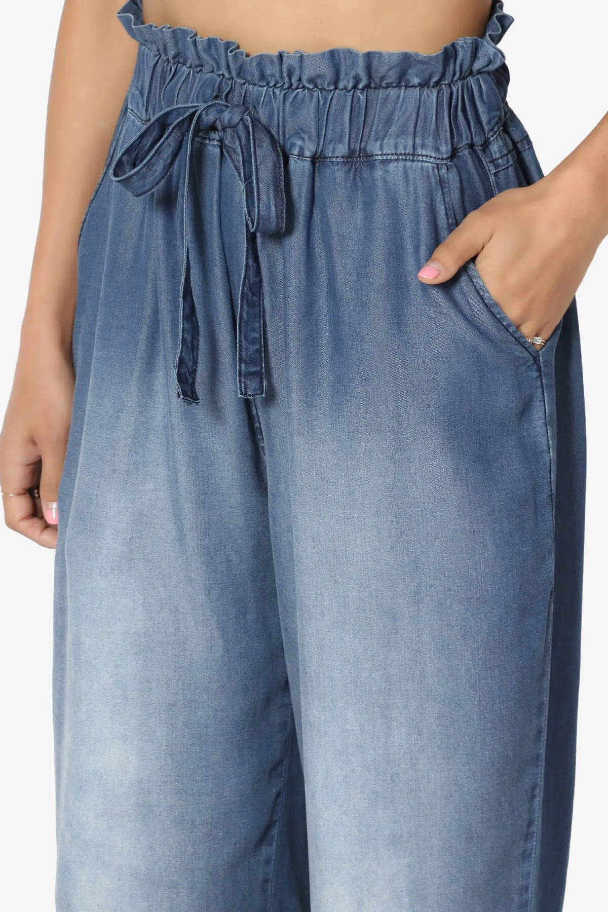 Lilah High Waist Chambray Jogger Pants
