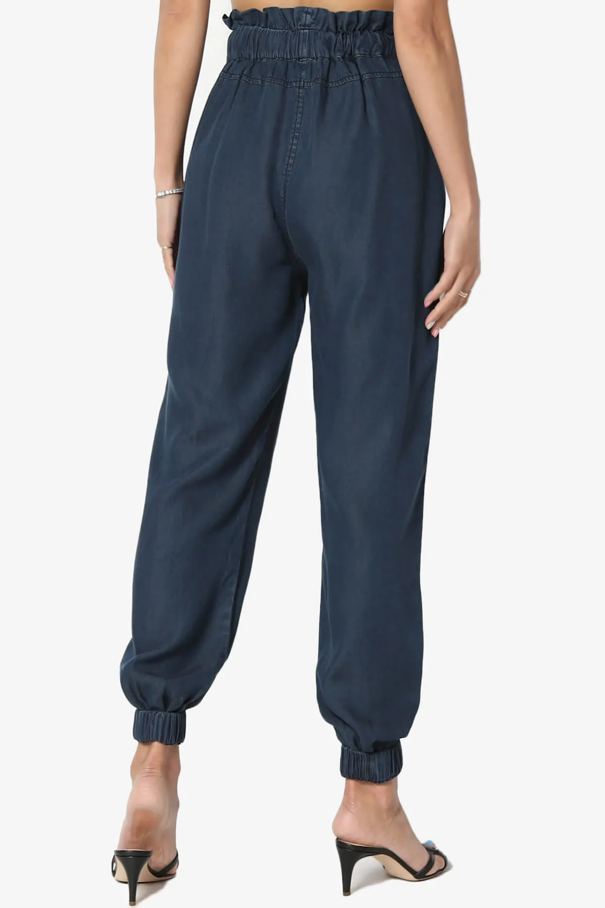 Lilah High Waist Chambray Jogger Pants