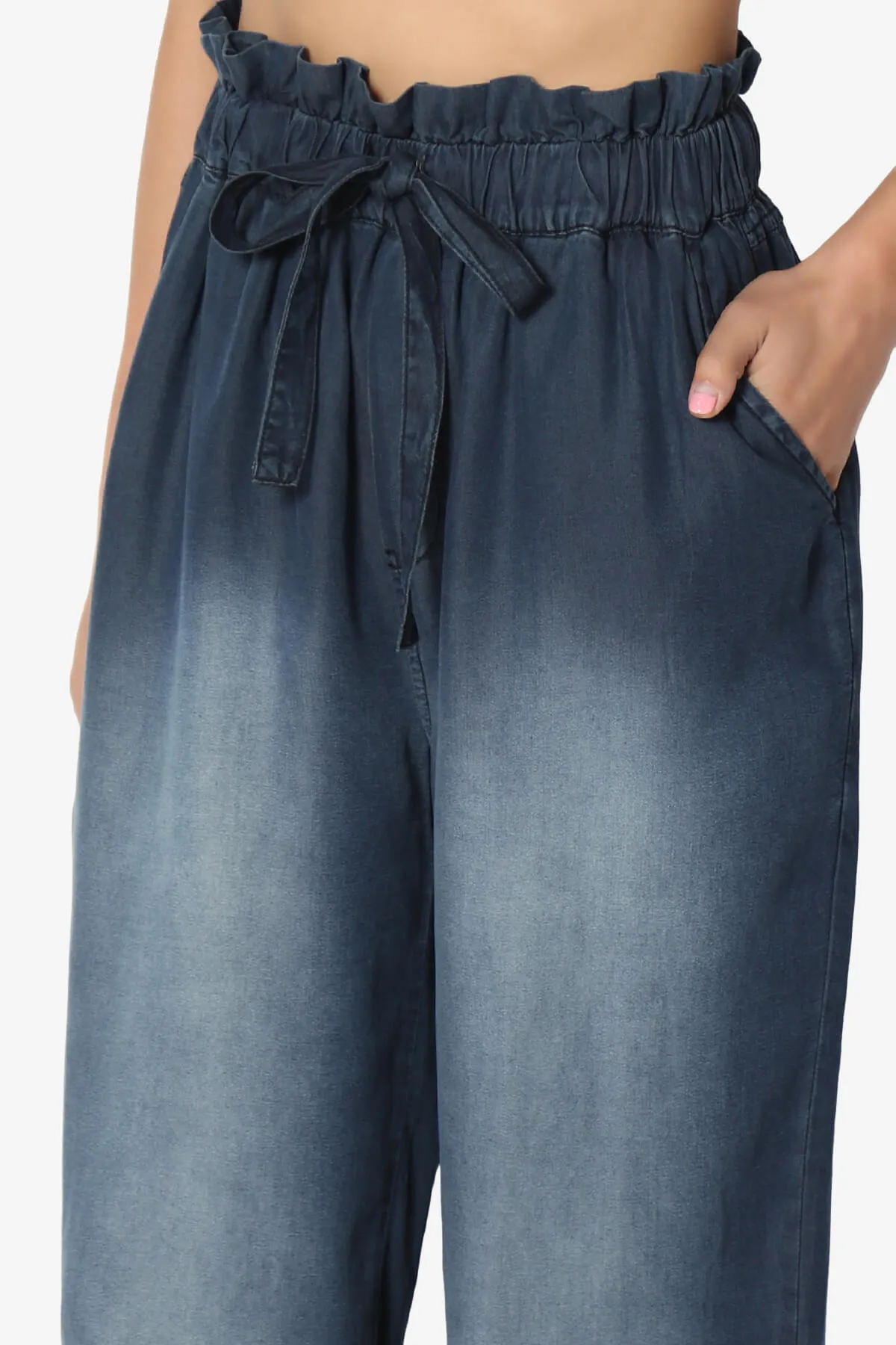 Lilah High Waist Chambray Jogger Pants