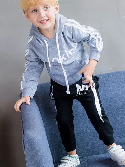 Little Boys Sports Pants with Drawstring